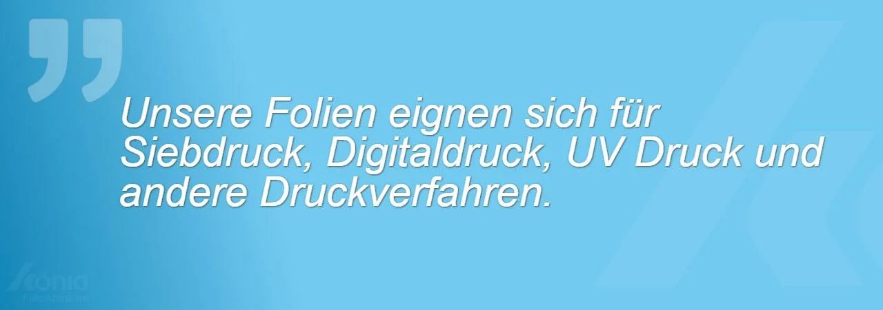 Ein Zitat, dass darauf verweist, das sich Etikettenfolien in verschiedenen Druckverfahren bedrucken lässt.